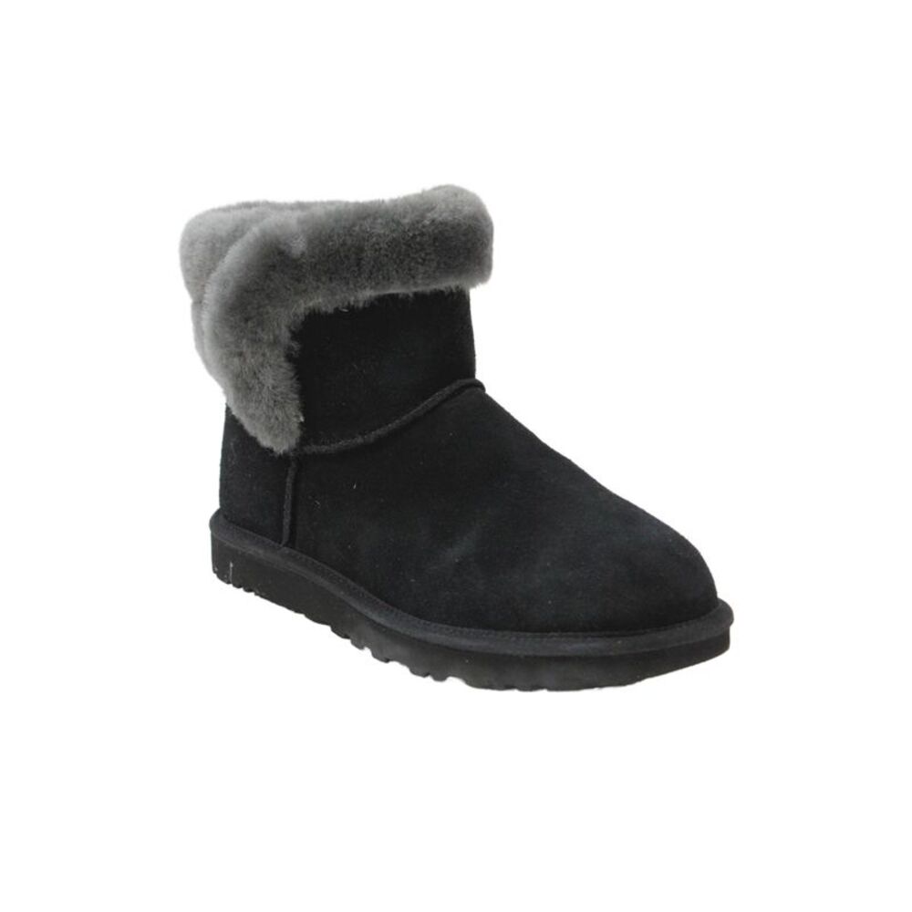 Ugg Womens Sheepskin Pull On Ankle Boots Black Size 8
